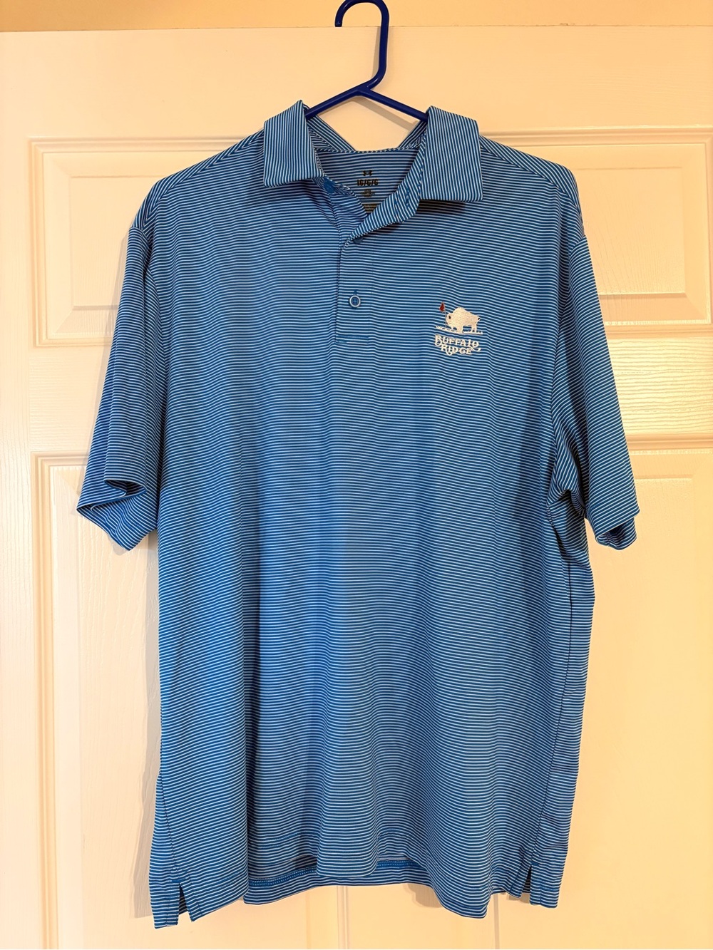 Under Armour Men's Blue Micro-Striped Polo